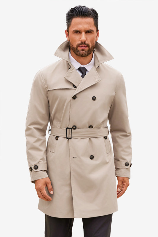 Runcati Apricot Double Breasted Trench Coat