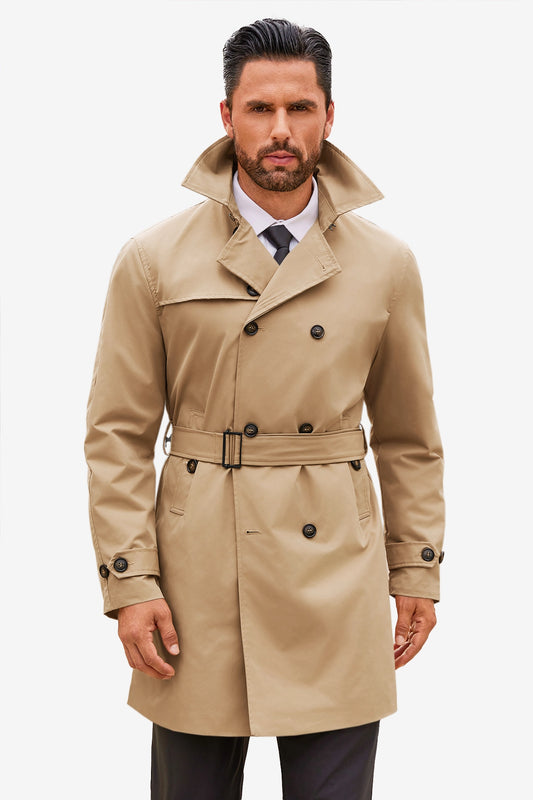 Runcati Khaki Double Breasted Trench Coat