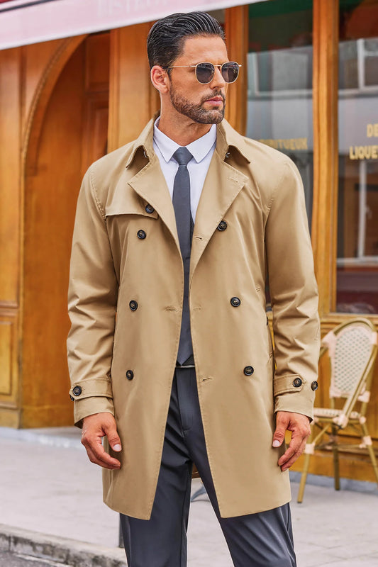 Runcati Khaki Double Breasted Trench Coat