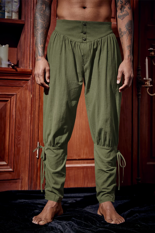 Runcati Mens Army Green Costume Pants