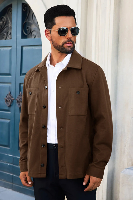 Runcati Mens Brown Stylish Jacket