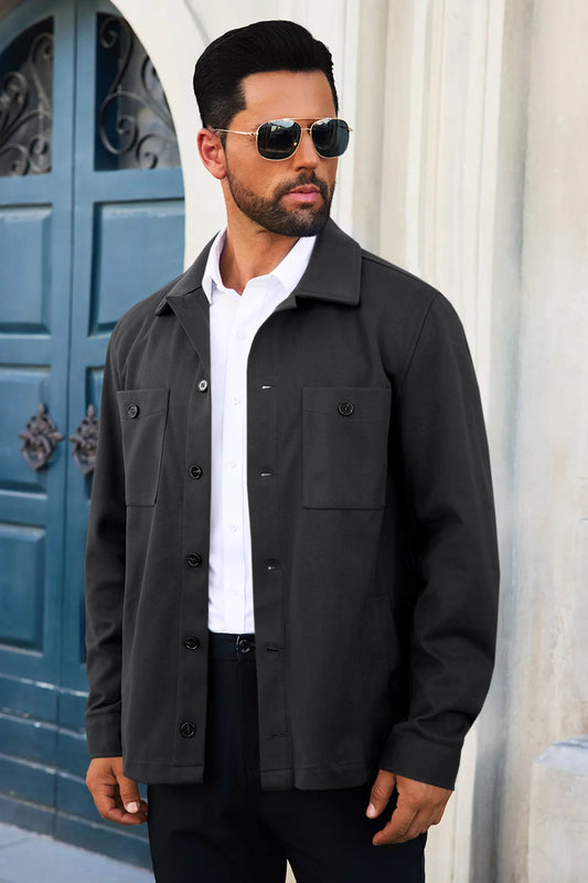 Runcati Mens Dark Grey Stylish Jacket