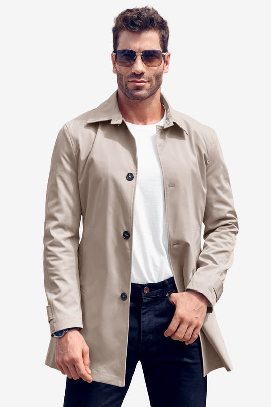 Runcati Khaki Single Breasted Trench Coat