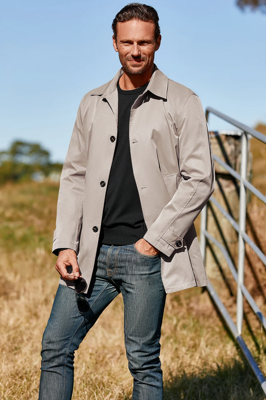 Runcati Khaki Single Breasted Trench Coat