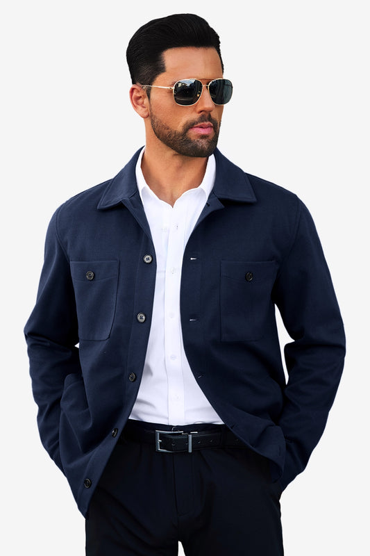 Runcati Mens Navy Blue Stylish Jacket
