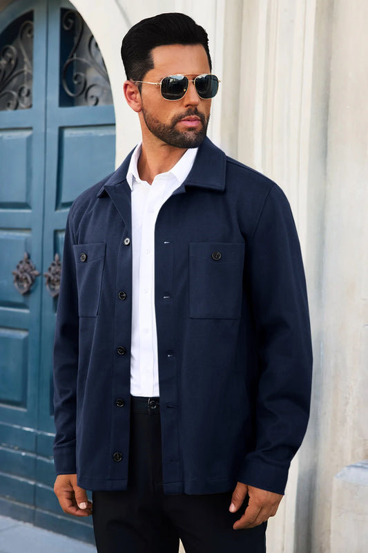 Runcati Mens Navy Blue Stylish Jacket