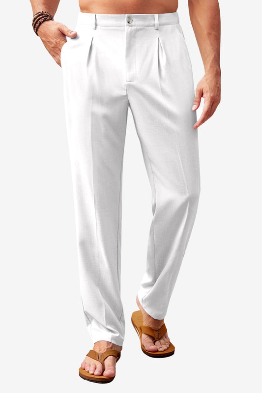 Runcati Mens White Casual Pants