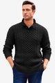 Runcati Black Stand Collar Pullover Sweater