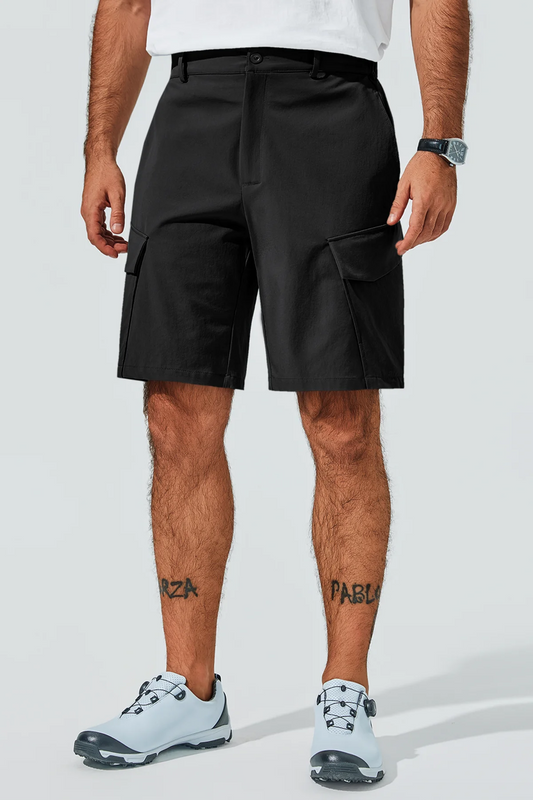 Runcati Mens Black Casual Golf Shorts