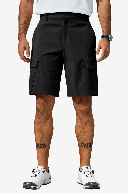 Runcati Mens Black Casual Golf Shorts