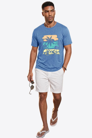 Runcati Mens Blue Mountain Graphic Tee