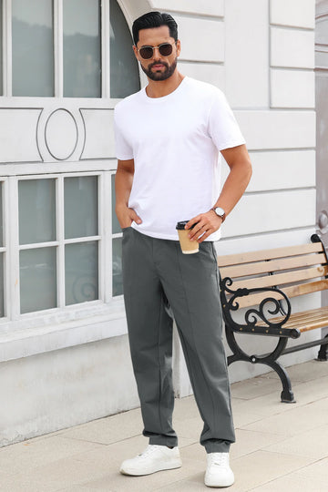 Runcati Mens Dark Grey Casual Pants