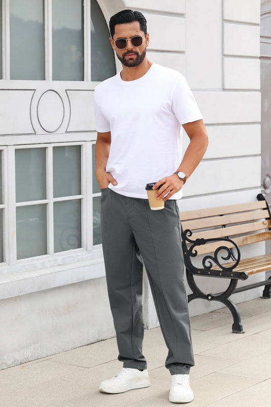 Runcati Mens Dark Grey Casual Pants