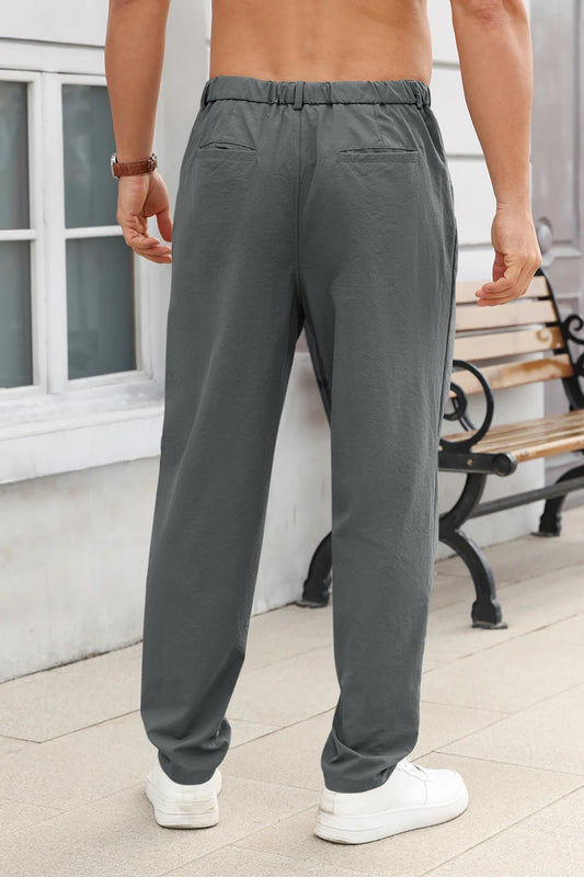 Runcati Mens Dark Grey Casual Pants
