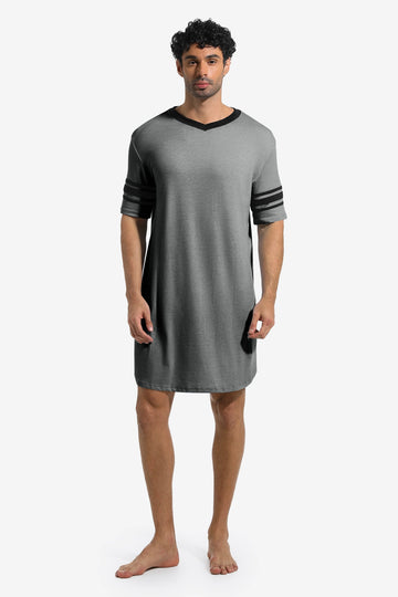 Runcati Mens Grey Short Sleeve Nightshirt
