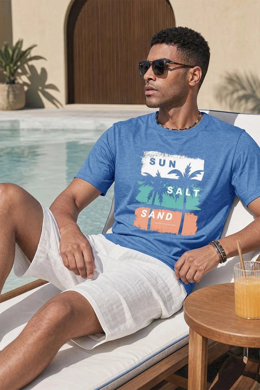 Runcati Mens Blue Island Graphic Tee