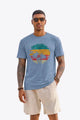 Runcati Mens Blue Sunset Palm Tee