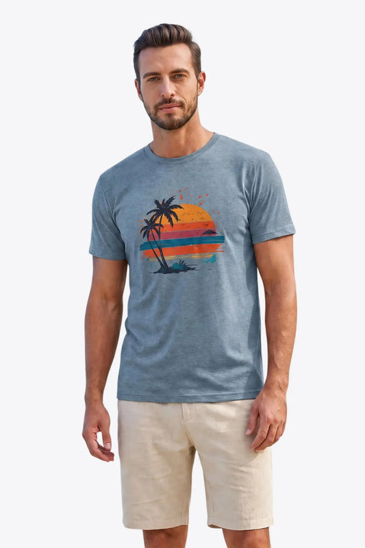 Runcati Mens Blue Casual Tee