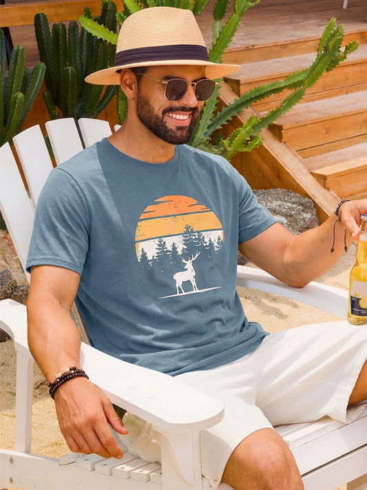 Runcati Mens Blue Nature Sunset Tee