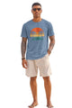 Runcati Mens Blue Grey Palm Graphic Tee