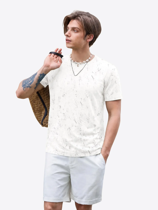 Runcati Mens White Cotton Summer Tee