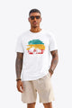 Runcati Mens White Sunset Palm Tee