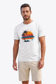Runcati Mens White Tropical Graphic Tee