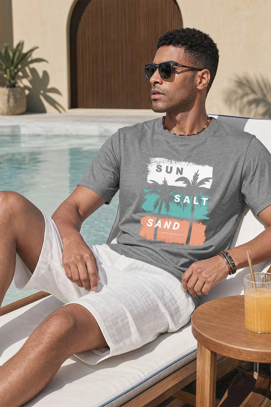 Runcati Mens Deep Gray Island Graphic Tee