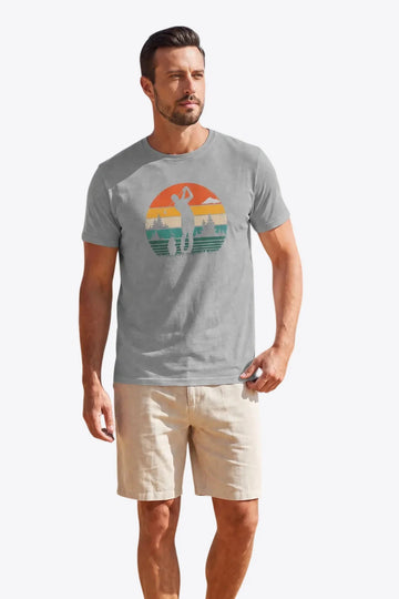 Runcati Mens Grey Golf Tree Tee