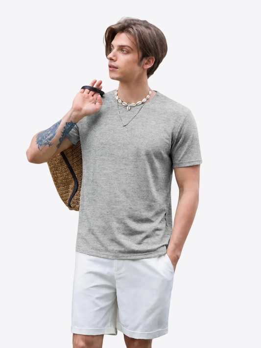 Runcati Mens Gray Vintage Basic Tee
