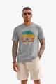 Runcati Mens Gray Sunset Palm Tee