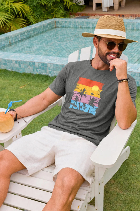 Runcati Mens Grey Luau Graphic Tee