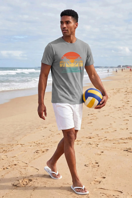 Runcati Mens Grey Palm Graphic Tee