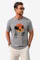 Runcati Mens Grey Island Graphic Tee