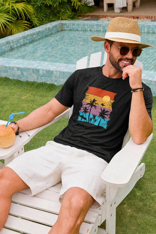 Runcati Mens Black Luau Graphic Tee