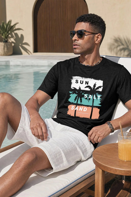 Runcati Mens Black Island Graphic Tee