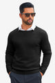 Runcati Mens Black Crewneck Sweaters