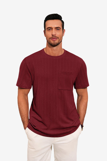 Runcati Mens Burgundy Short Sleeve T-Shirts