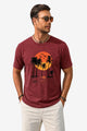 Runcati Mens Burgundy Island Graphic Tee