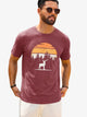 Runcati Mens Burgundy Nature Sunset Tee