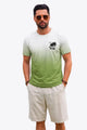 Runcati Mens Army Green Gradient Print Tee