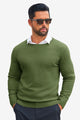 Runcati Mens Army Green Crewneck Sweaters
