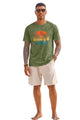 Runcati Mens Army Green Palm Graphic Tee