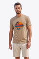 Runcati Mens Khaki Vintage Summer Tee