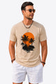 Runcati Mens Khaki Coastal Graphic Tee