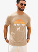 Runcati Mens Khaki Nature Sunset Tee