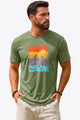 Runcati Mens Army Green Luau Graphic Tee