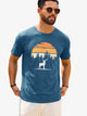 Runcati Mens Navy Nature Sunset Tee