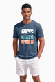 Runcati Mens Navy Island Graphic Tee
