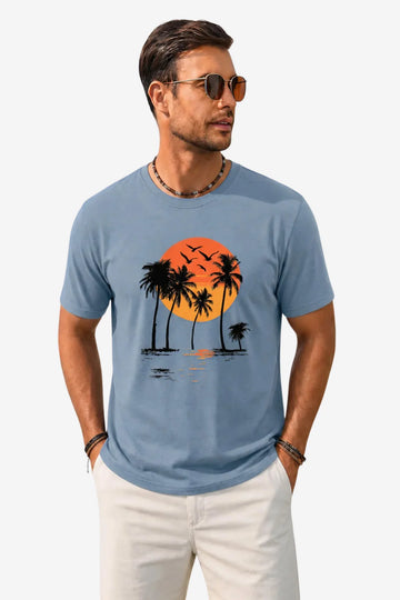 Runcati Mens Blue Island Graphic Tee